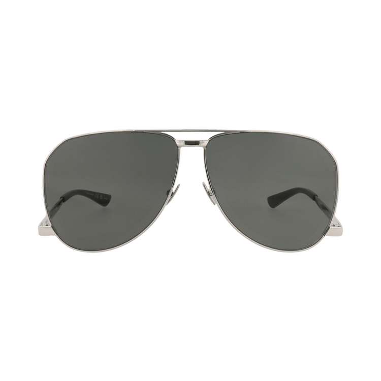 Saint Laurent Aviator-Frame Metal Sunglasses — Silver