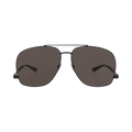 Saint Laurent Aviator-Frame Metal Sunglasses — Black
