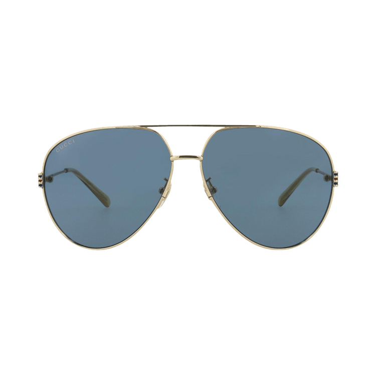 Gucci Aviator-Frame Metal Sunglasses — Gold
