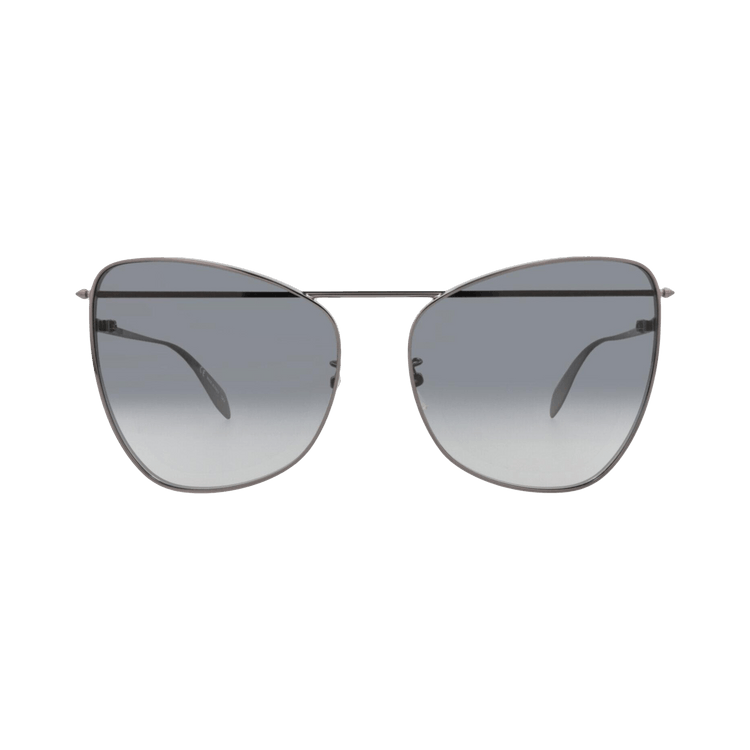 Alexander McQueen Cat Eye-Frame Metal Sunglasses — Grey