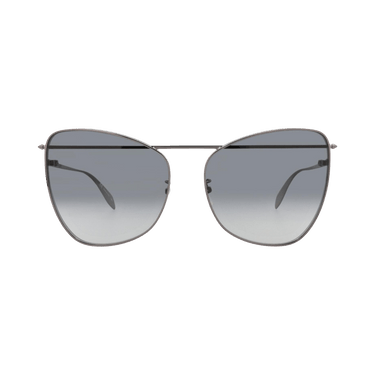 Alexander McQueen Cat Eye-Frame Metal Sunglasses — Grey