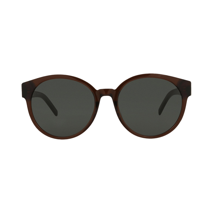 Saint Laurent Round-Frame Acetate Sunglasses — Grey
