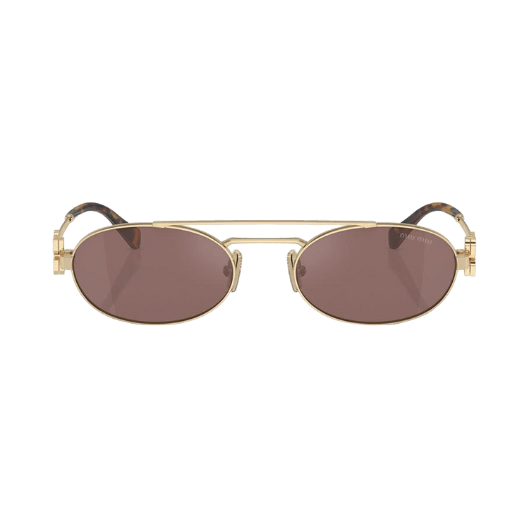 Miu Miu Logo Sunglasses — Tan