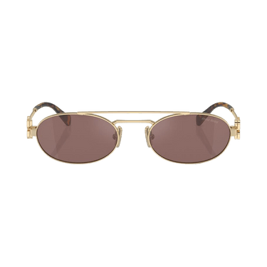 Miu Miu Logo Sunglasses — Tan