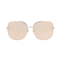 Gucci Square Frame Metal Sunglasses — Gold