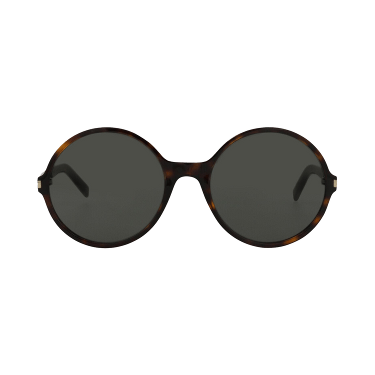 Saint Laurent Round Frame Acetate Sunglasses — Brown