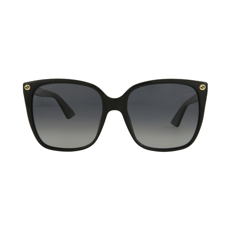Gucci Square Frame Acetate Sunglasses — Black