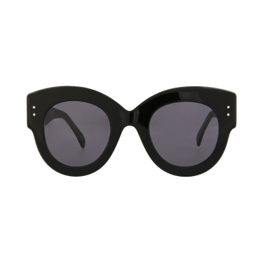 Alaïa Round Frame Acetate Sunglasses — Black