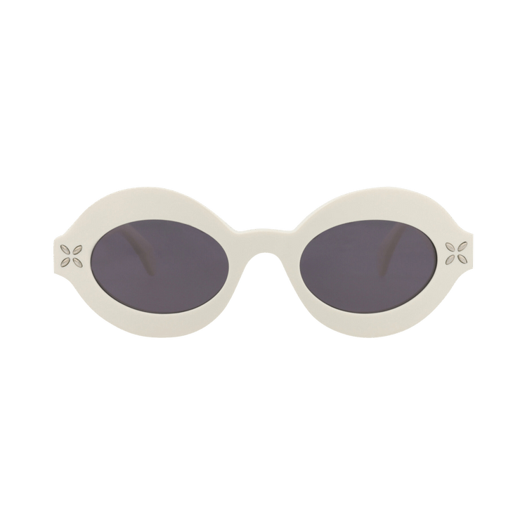 Alaïa Round Frame Acetate Sunglasses — White