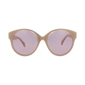 Alaïa Round Frame Acetate Sunglasses — Tan
