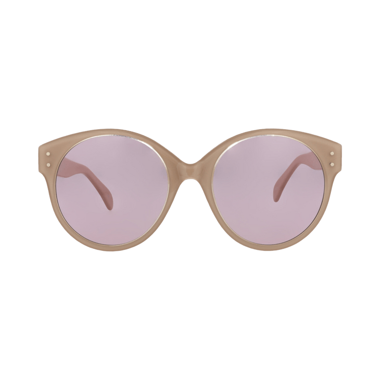Alaïa Round Frame Acetate Sunglasses — Tan