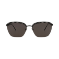 Alaïa Square Frame Metal Sunglasses — Black