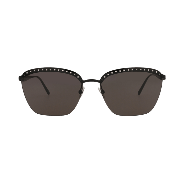 Alaïa Square Frame Metal Sunglasses — Black