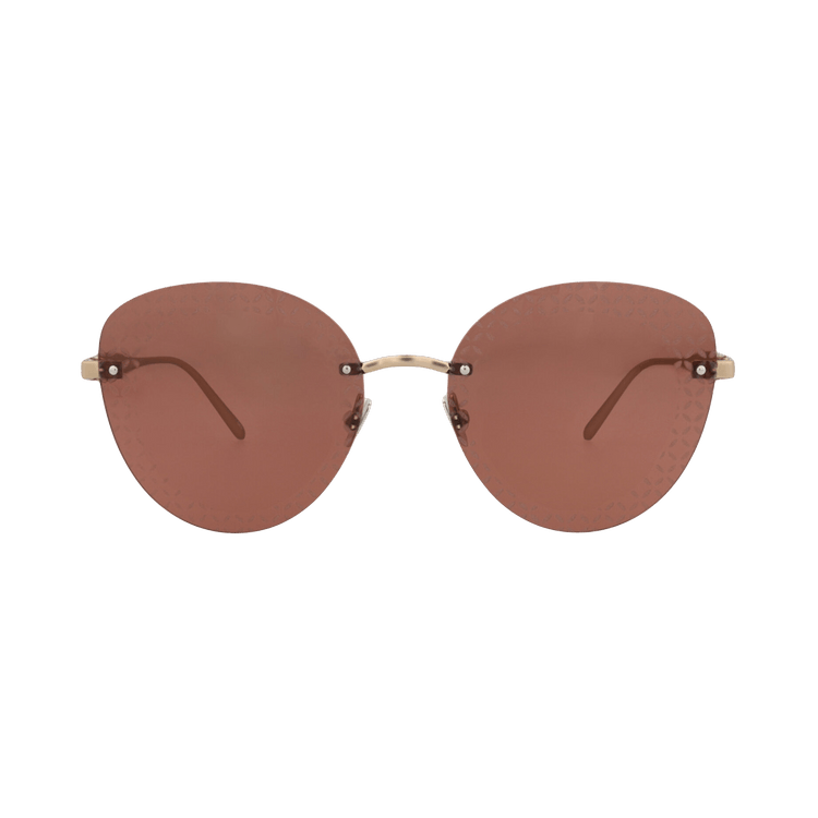 Alaïa Cat Eye Frame Metal Sunglasses — Gold