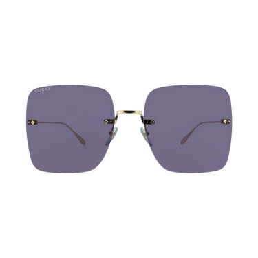 Gucci Square Frame Metal Sunglasses — Gold