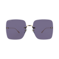 Gucci Square Frame Metal Sunglasses — Gold