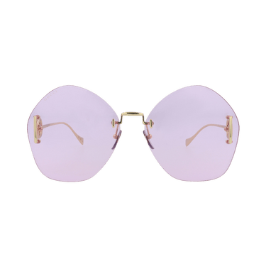 Gucci Round Frame Metal Sunglasses — Gold