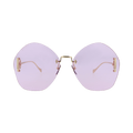Gucci Round Frame Metal Sunglasses — Gold