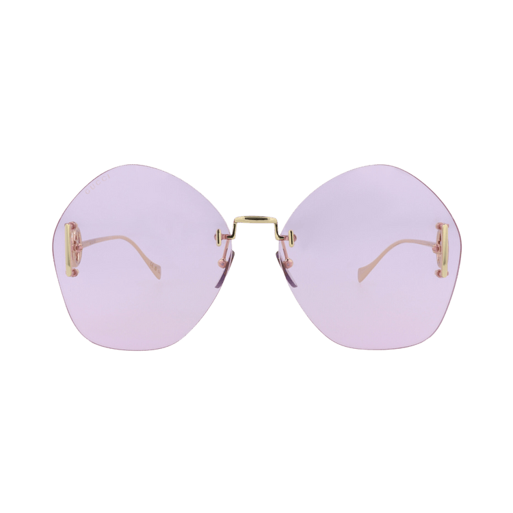 Gucci Round Frame Metal Sunglasses — Gold