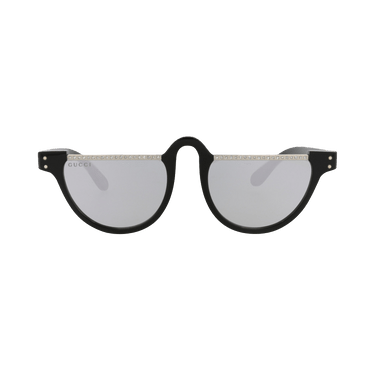 Gucci Round Frame Acetate Sunglasses — Black