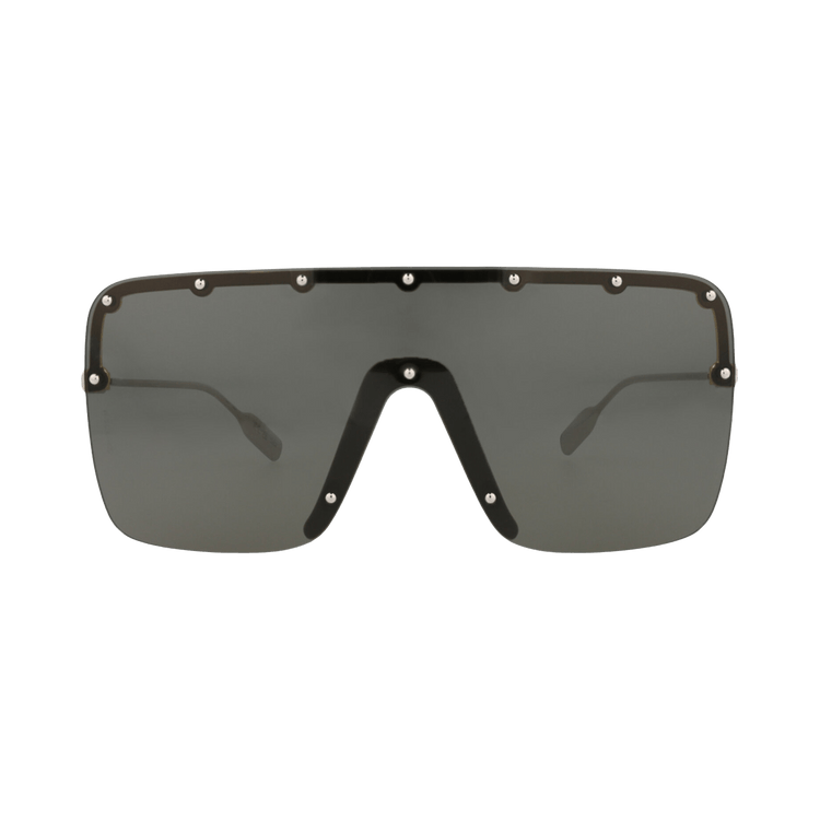 Gucci Shield Frame Metal Sunglasses — Gold