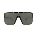 Gucci Shield Frame Metal Sunglasses — Gold