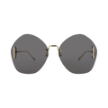 Gucci Round Frame Metal Sunglasses — Gold