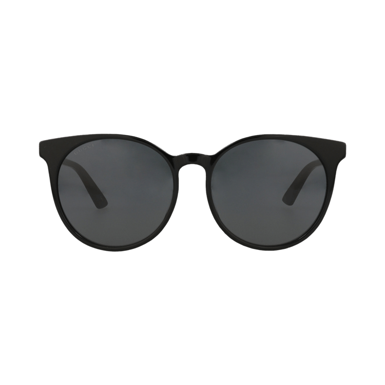 Gucci Round Frame Acetate Sunglasses — Black