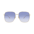Gucci Square Frame Metal Sunglasses — Gold