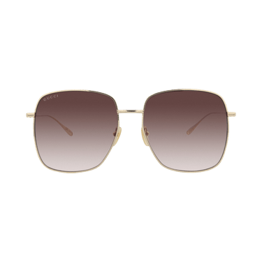 Gucci Square Frame Metal Sunglasses — Gold