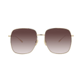 Gucci Square Frame Metal Sunglasses — Gold