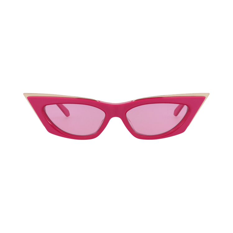 Valentino Cat Eye Frame Acetate/Titanium Sunglasses — Pink