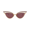 Valentino Cat Eye Frame Titanium Sunglasses — Gold