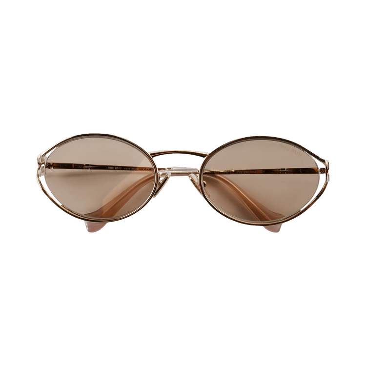 Miu Miu Logo Sunglasses — Gold