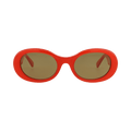 Gucci Round-Frame Recycled Acetate Sunglasses — Orange
