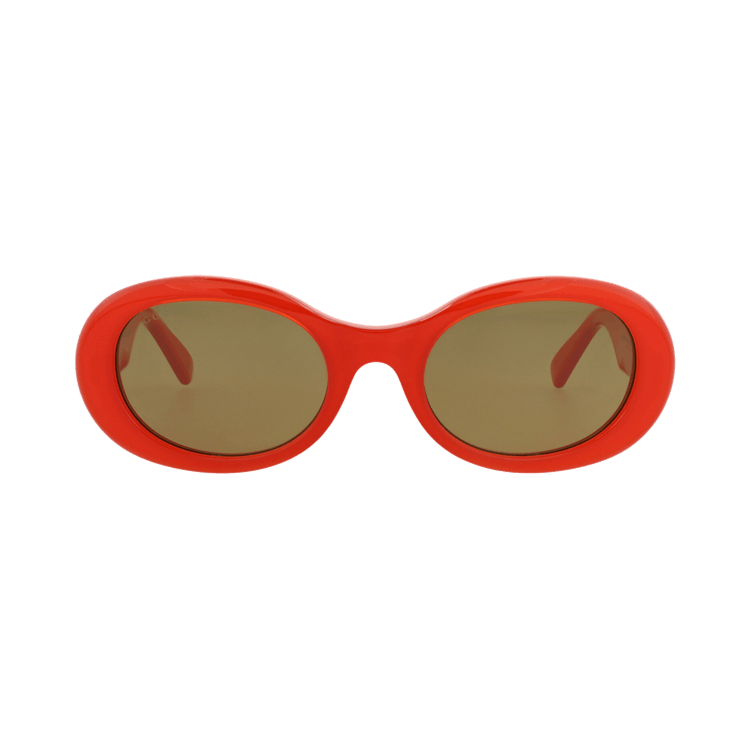 Gucci Round-Frame Recycled Acetate Sunglasses — Orange
