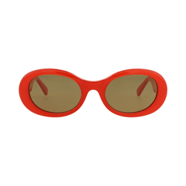 Gucci Round-Frame Recycled Acetate Sunglasses — Orange