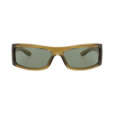 Gucci Shield-Frame Injection Sunglasses — Brown