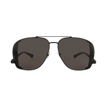 Saint Laurent Aviator-Frame Metal Sunglasses — Black