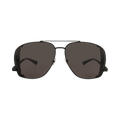 Saint Laurent Aviator-Frame Metal Sunglasses — Black