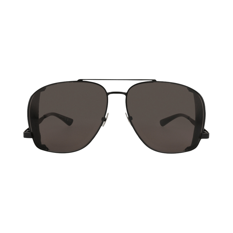 Saint Laurent Aviator-Frame Metal Sunglasses — Black