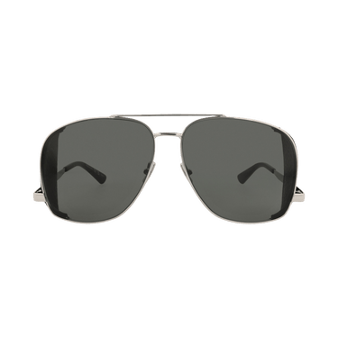 Saint Laurent Aviator-Frame Metal Sunglasses — Silver