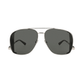 Saint Laurent Aviator-Frame Metal Sunglasses — Silver