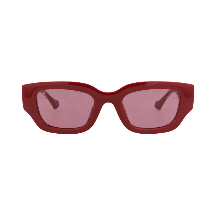 Gucci Cat Eye-Frame Injection Sunglasses — Red