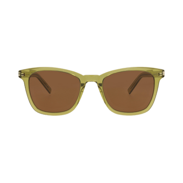 Saint Laurent Square-Frame Recycled Acetate Sunglasses — Green