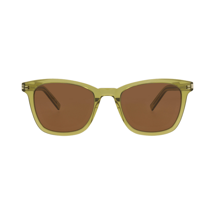 Saint Laurent Square-Frame Recycled Acetate Sunglasses — Green