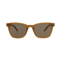 Saint Laurent Square-Frame Recycled Acetate Sunglasses — Brown