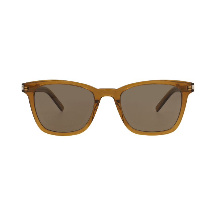 Saint Laurent Square-Frame Recycled Acetate Sunglasses — Brown