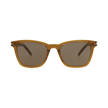 Saint Laurent Square-Frame Recycled Acetate Sunglasses — Brown