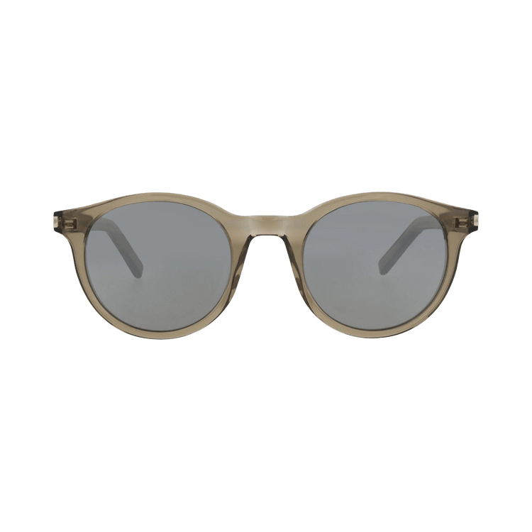 Saint Laurent Round-Frame Acetate Sunglasses — Brown